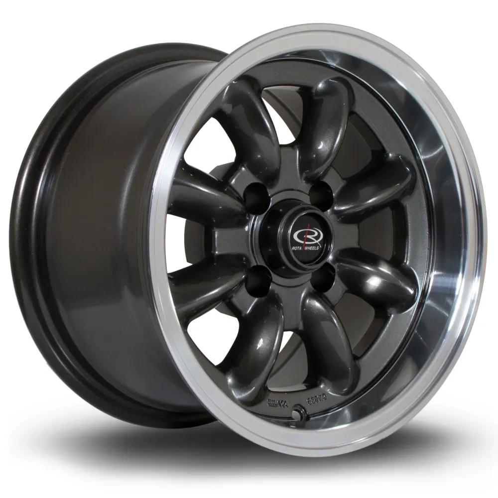 Rota RB 13x8" 4x100 ET4, Gunmetal, Glad Lip