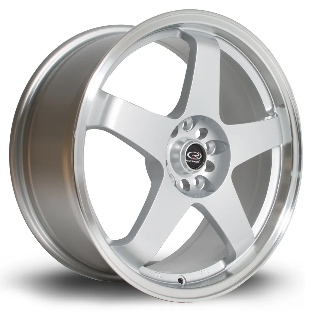 Rota GTR 18x8.5" 5x114.3 ET35, Silver, Glanzend Lip