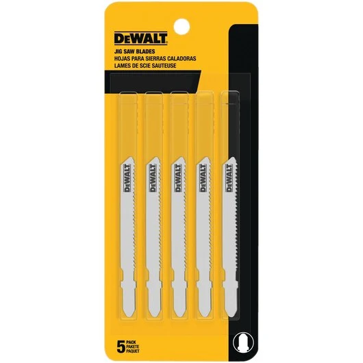 DEWALT Jigsaw Blades, Thin Metaal Cutting, T-Shank, 3-Inch, 24-Tpi, 5-Pack (Dw37765)