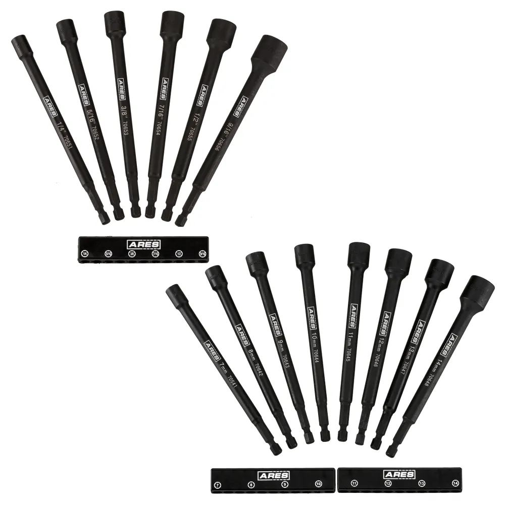 Anti-bevriezing vloeistof ARES 4221002 - 14-Piece SAE and Metric Magnetic Impact Nut Driver Bit Set