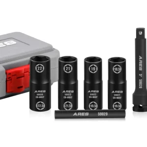 ARES 59065 - 6pc Half Size Lug Nut Flip Impact Socket Set - 1/2-Inch Drive