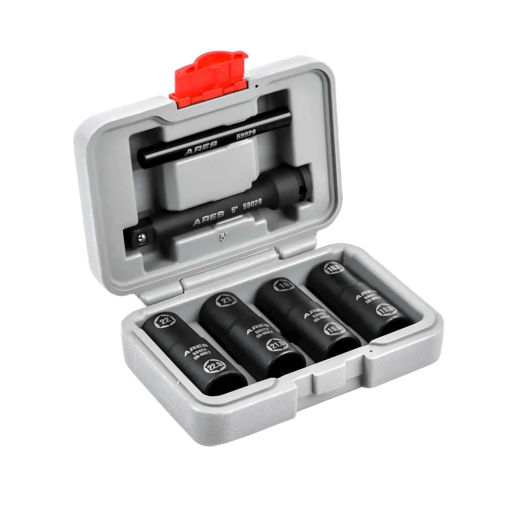 ARES 59065 - 6pc Half Size Lug Nut Flip Impact Socket Set - 1/2-Inch Drive