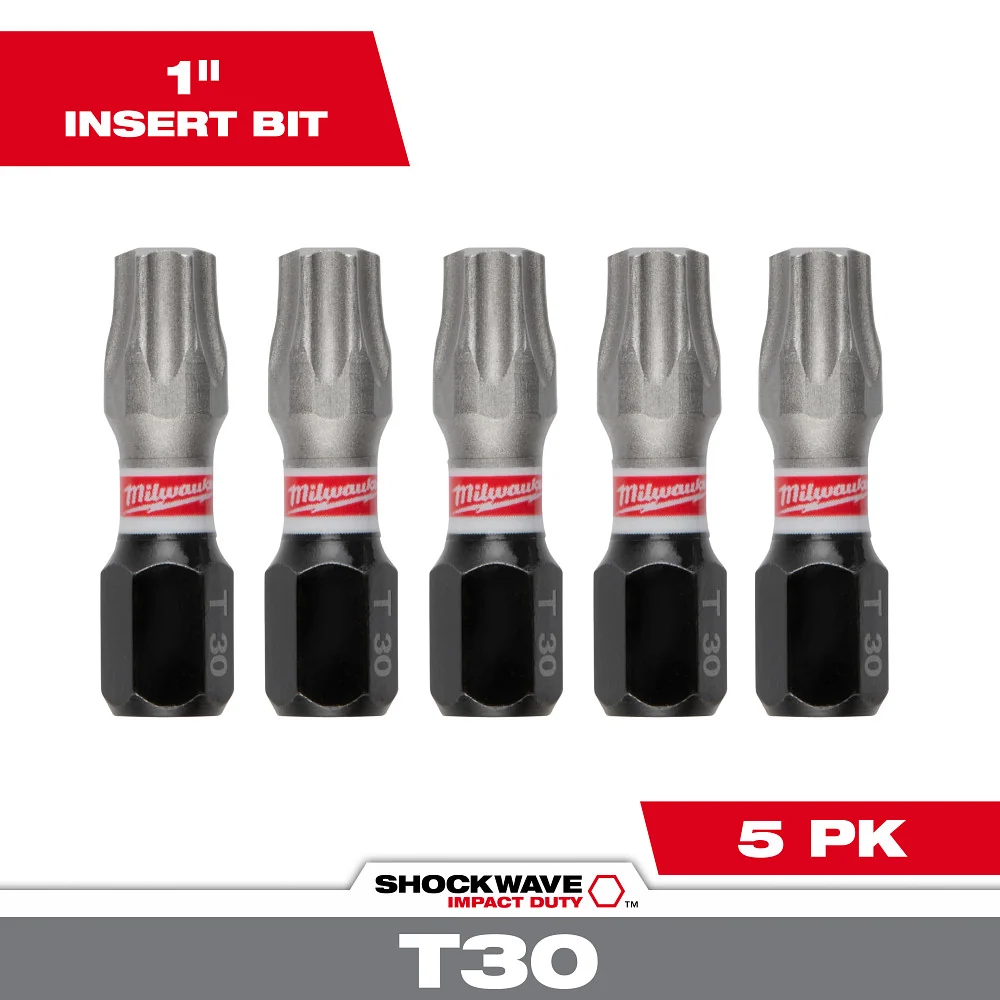 Milwaukee Tools 1" T30 Impact Driver Bit 5 Pack 48-32-4637