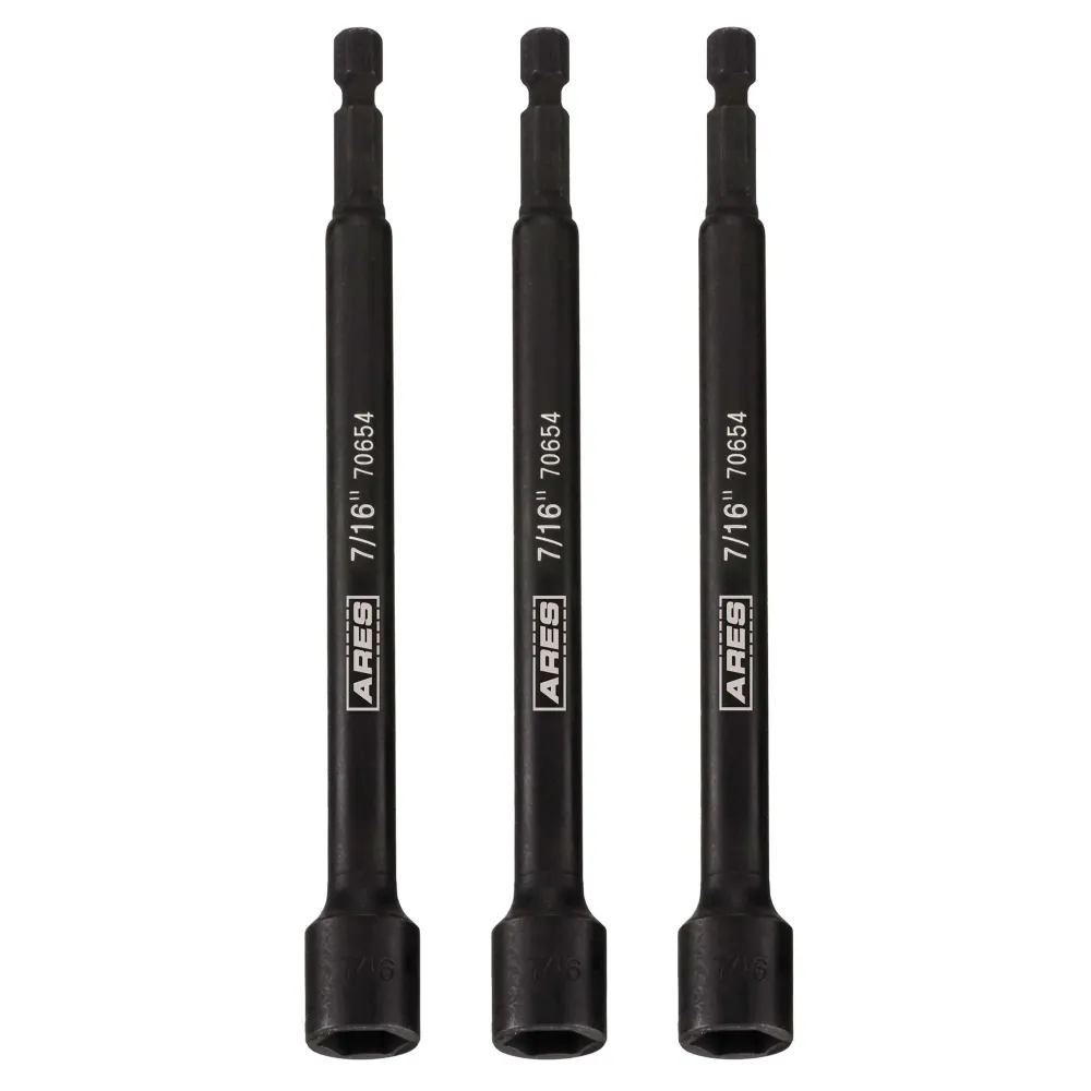 Winter ruitensproeiervloeistof ARES 27010 - 3-Piece 7/16-Inch Magnetic Impact 6-Inch Nut Driver Bit Set