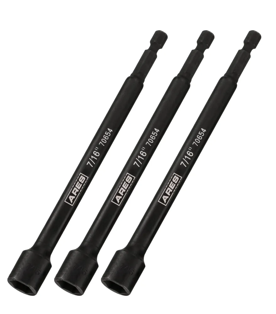 Winter ruitensproeiervloeistof ARES 27010 - 3-Piece 7/16-Inch Magnetic Impact 6-Inch Nut Driver Bit Set