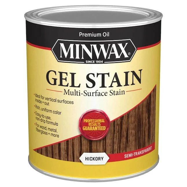 Minwax Gel Stain Oil-Based Hickory Semi-Transparent Interior Stain (1-Quart) - voor alle weersomstandigheden