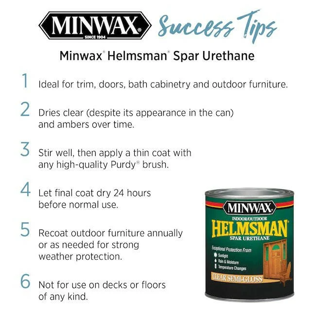 Minwax Helmsman Clear Semi-Gloss Oil-Based Varnish (1-Quart)