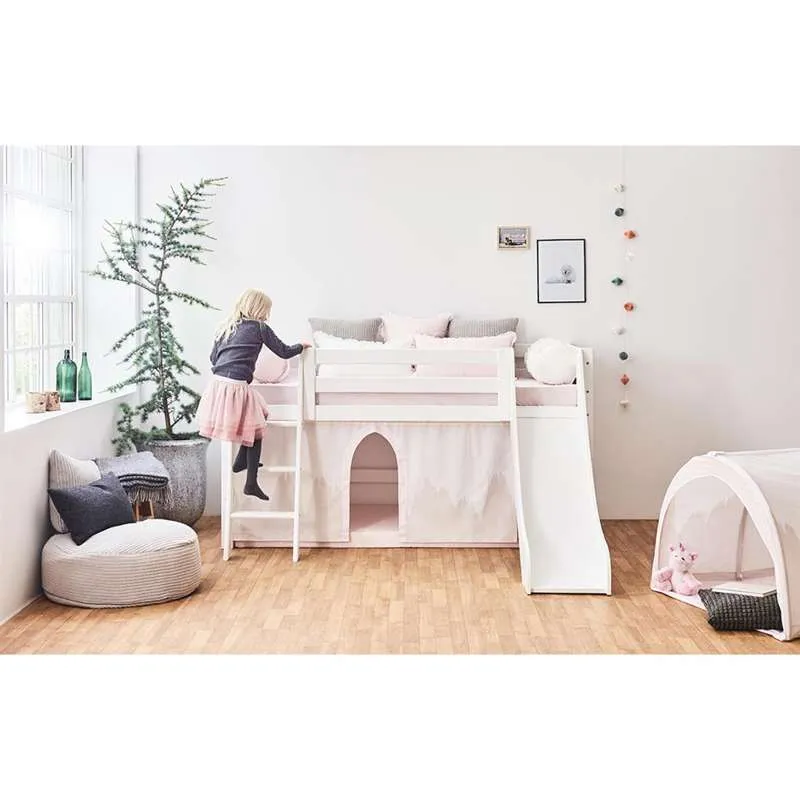 Hoppekids Aflang Pude m. Flæser - WINTER WONDERLAND - Hvid
