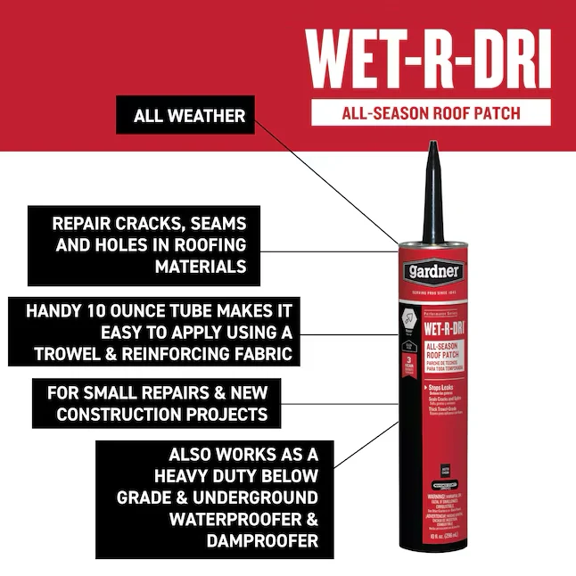 Ontdooispray Gardner Wet-R-Dri 10-oz Cement Roof Sealant