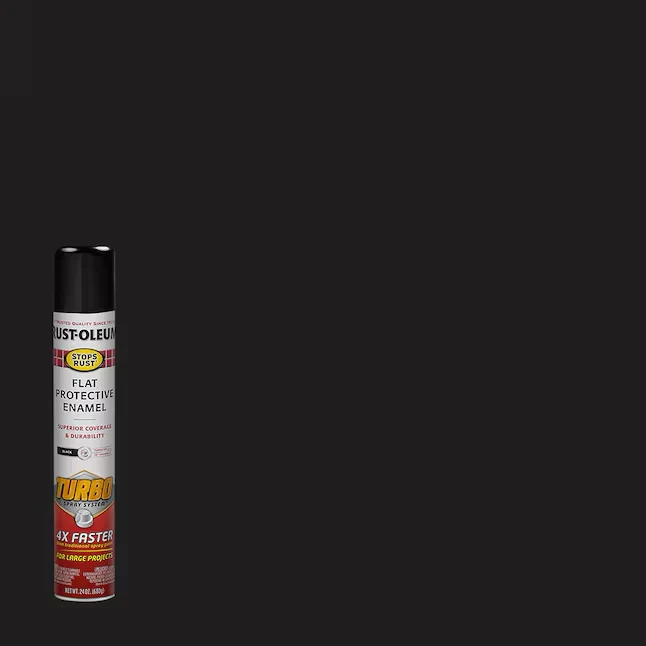 Rust-Oleum Stops Rust Turbo Flat Ravenzwart Spray Paint and Primer One (NET WT. 24-oz)