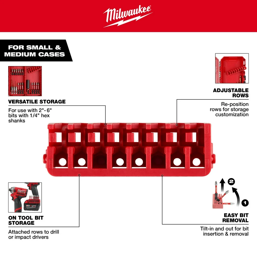 MILWAUKEE Compact & Medium Case Rows Impact Driver Accessories (5 PACK)