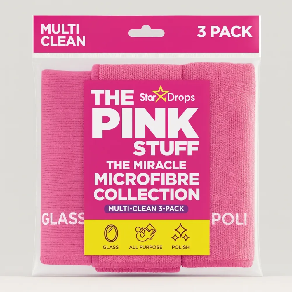 Pink Stuff Microfiber cleaning cloth pink (3 pieces)