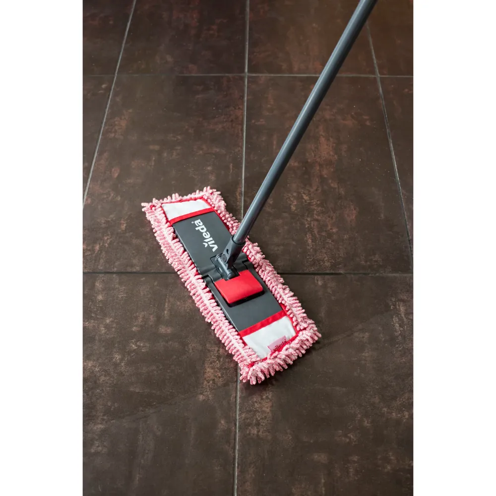 Vileda stijl Chenille vloerwissersysteem: Dweil met handvat 3D microvezel - rood