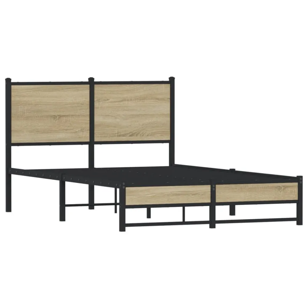Bedframe zonder matras metaal sonoma eikenkleurig 120x200 cm