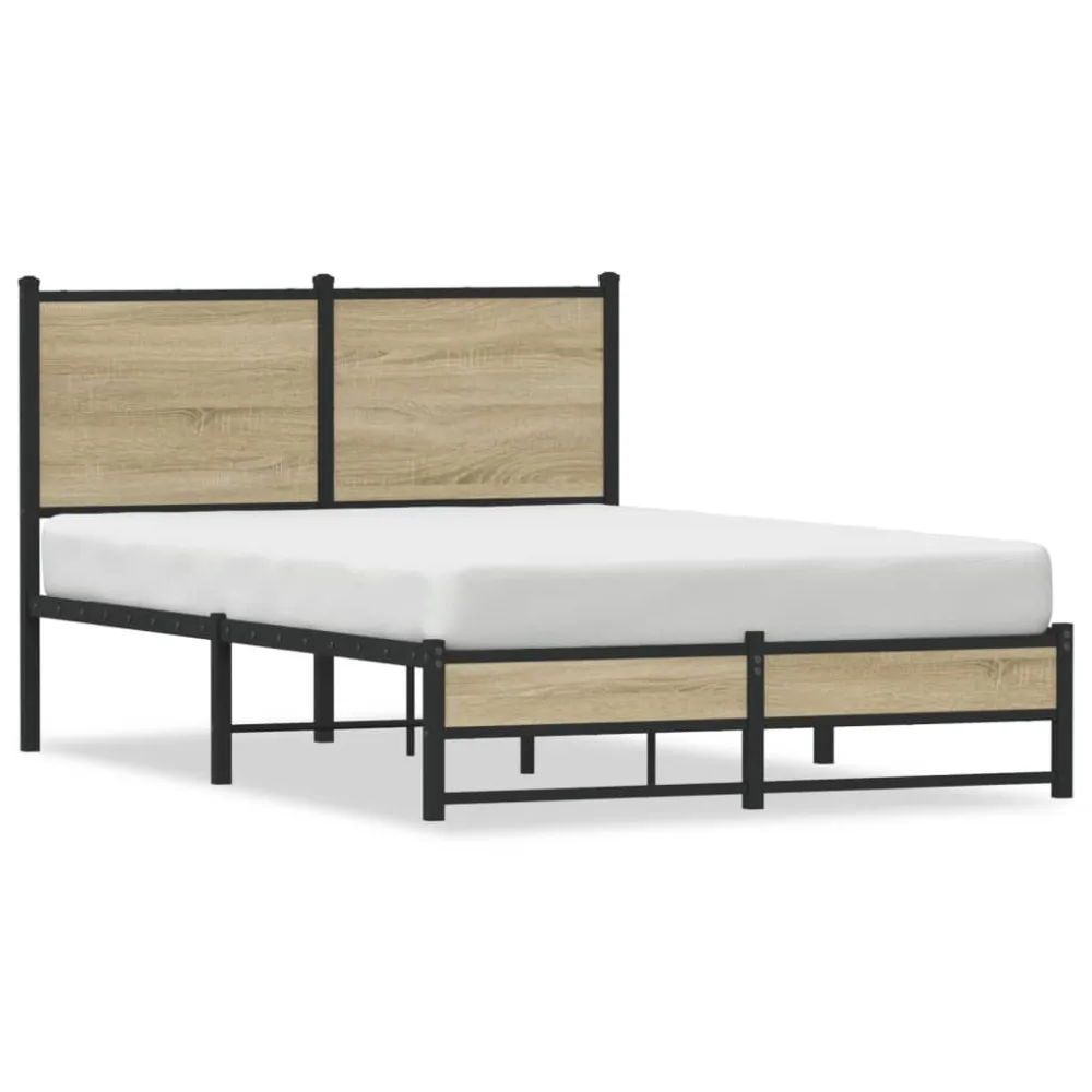 Bedframe zonder matras metaal sonoma eikenkleurig 120x200 cm