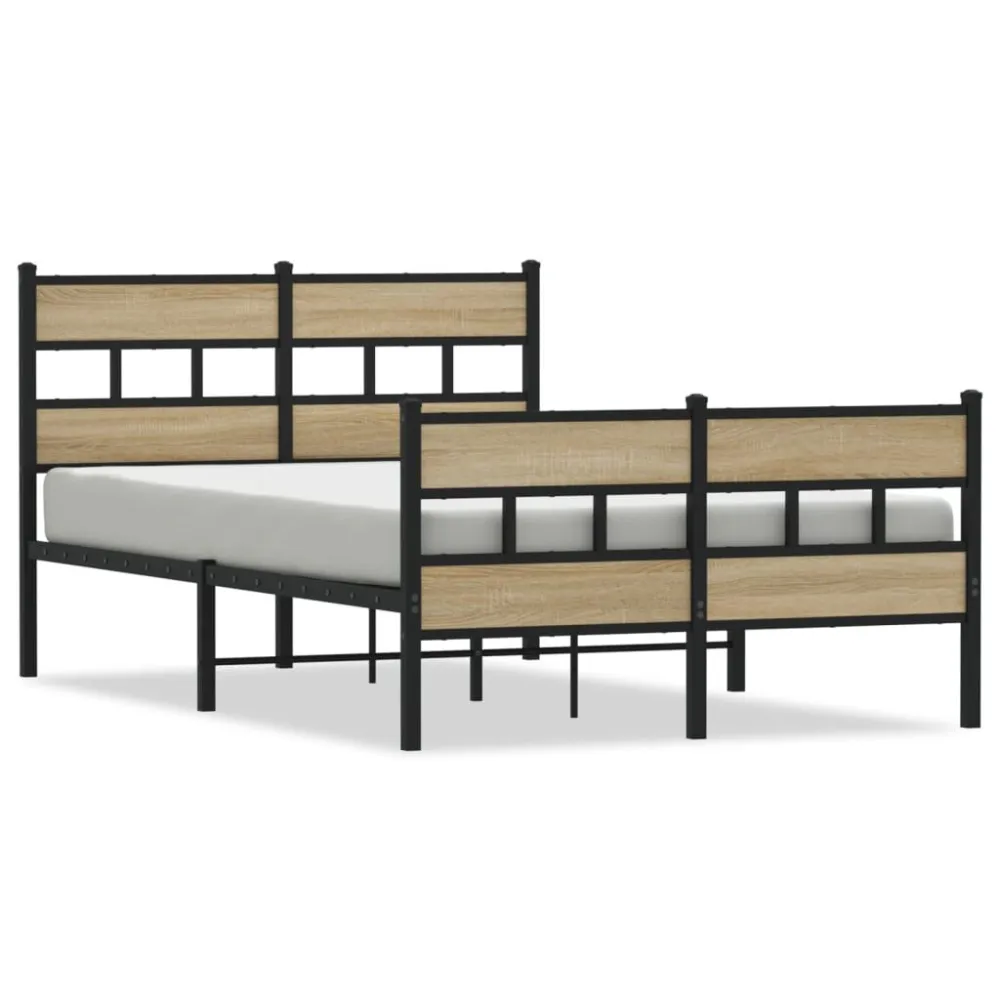 Bedframe zonder matras metaal sonoma eikenkleurig 120x200 cm