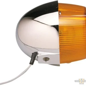 Multi Rib V-Snaar Early Model Turn Signal Verchroomd Amber Single Filament Harley-Davidson