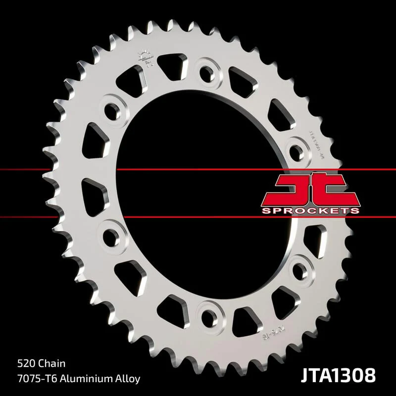 Corona JT Aluminio negro JT 1308 con 44 dientes