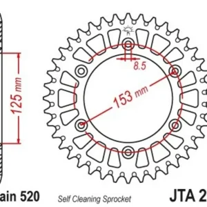 Corona JT Aluminio negro JT 210 con 40 dientes met beveiliging tegen diefstal