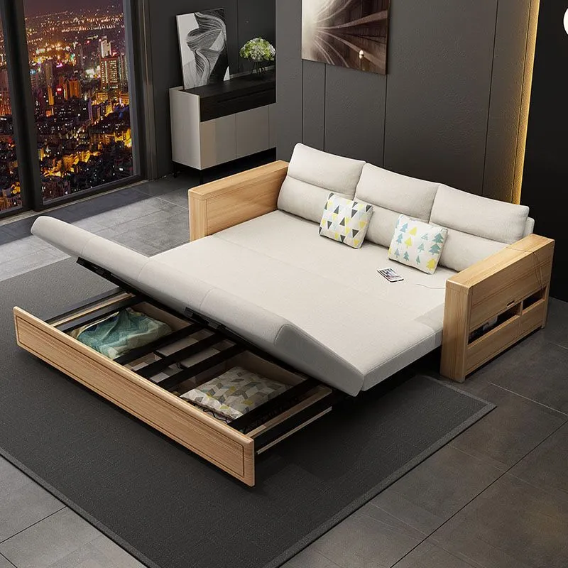 32" Sprei Scandinavian Sofa Bed Pillow Included Wood Sleeper Sofa 48l