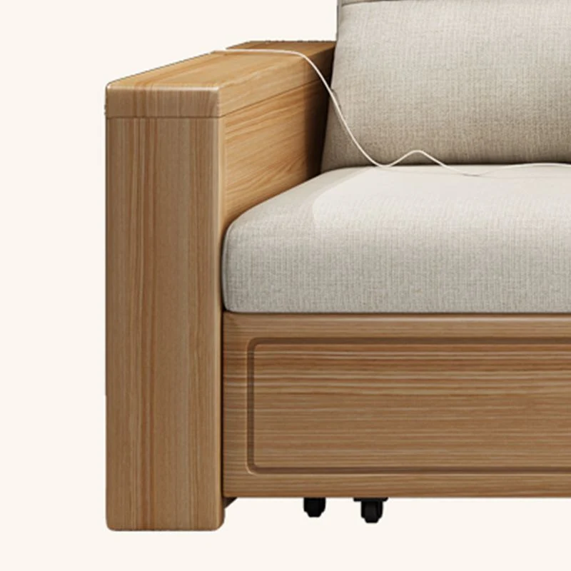 32" Sprei Scandinavian Sofa Bed Pillow Included Wood Sleeper Sofa 48l