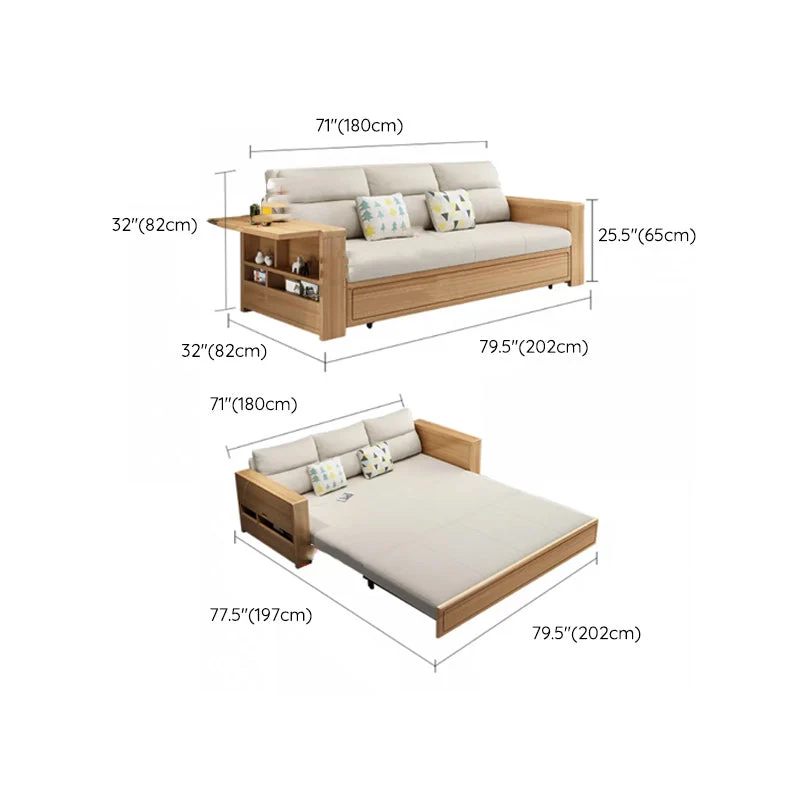 32" Sprei Scandinavian Sofa Bed Pillow Included Wood Sleeper Sofa 48l