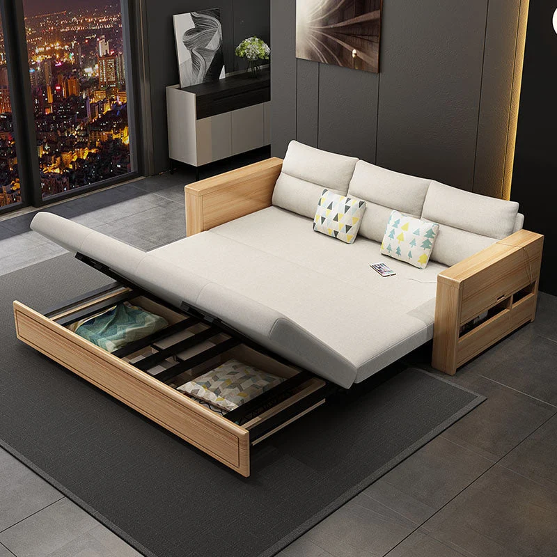 32" Sprei Scandinavian Sofa Bed Pillow Included Wood Sleeper Sofa 48l
