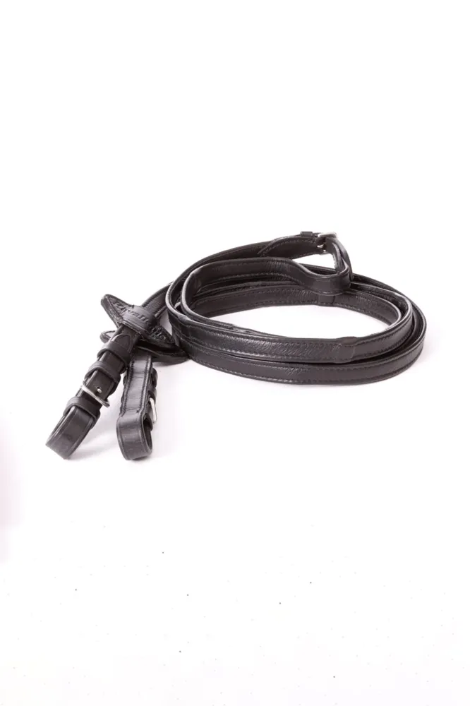 Aaibaar leather reins 5 Stops, 20 mm Black Extra Full