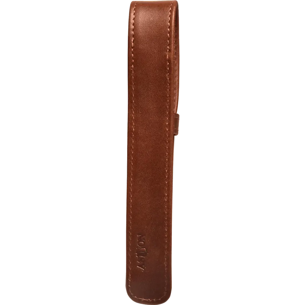 Aston Leather Cognac Finger Style Single Pen Case