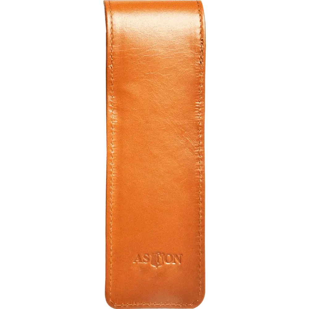 Aston Leather Tan Finger Style Double Pen Case