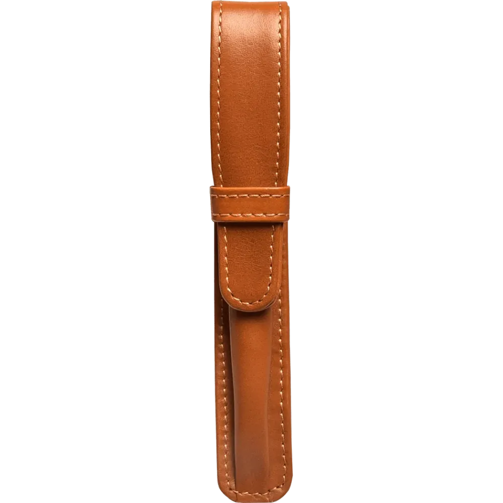 Aston Leather Tan Finger Style Single Pen Case