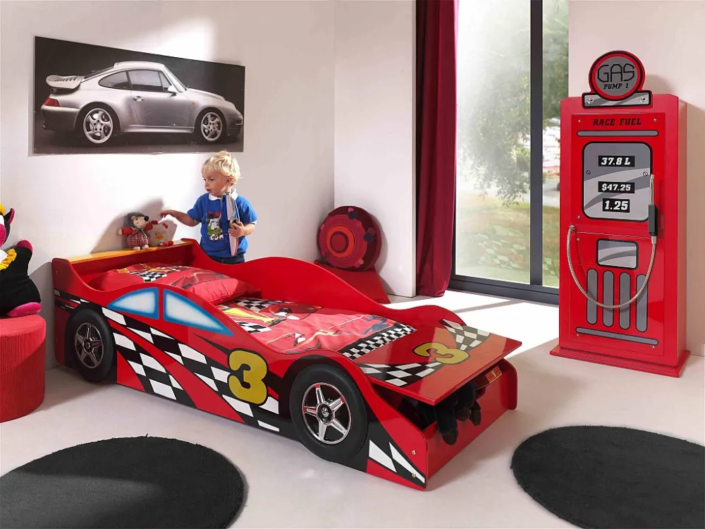 Bed AUTO KSB015 78x175x48 Rood