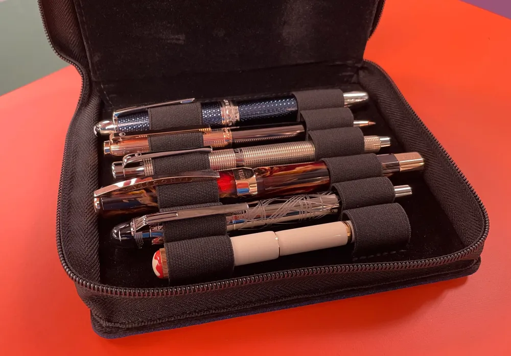 Girologio Van katoen Denim Pen Case - 12 Zip