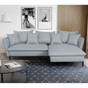 Hoekslaapbank LAZARE van PASCAL MORABITO - Stof - Blauwgrijs - Hoek rechts - Koop online