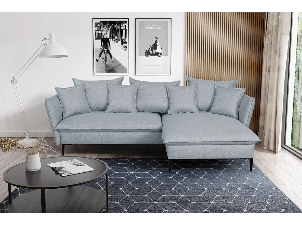 Hoekslaapbank LAZARE van PASCAL MORABITO - Stof - Blauwgrijs - Hoek rechts - Koop online