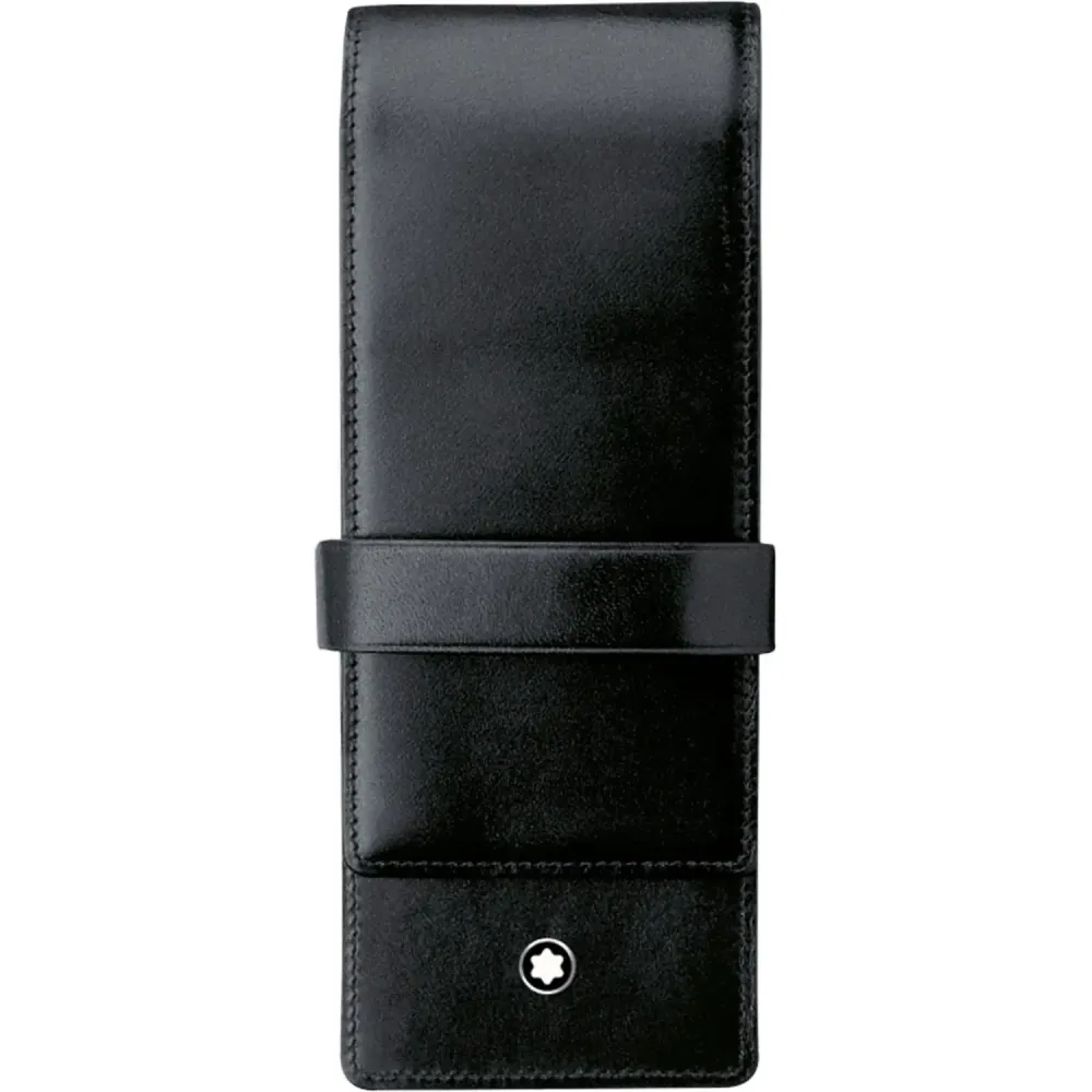 Montblanc Siena Pen Pouch - Vloeiend Black (3 Pen Pouch Clasp)