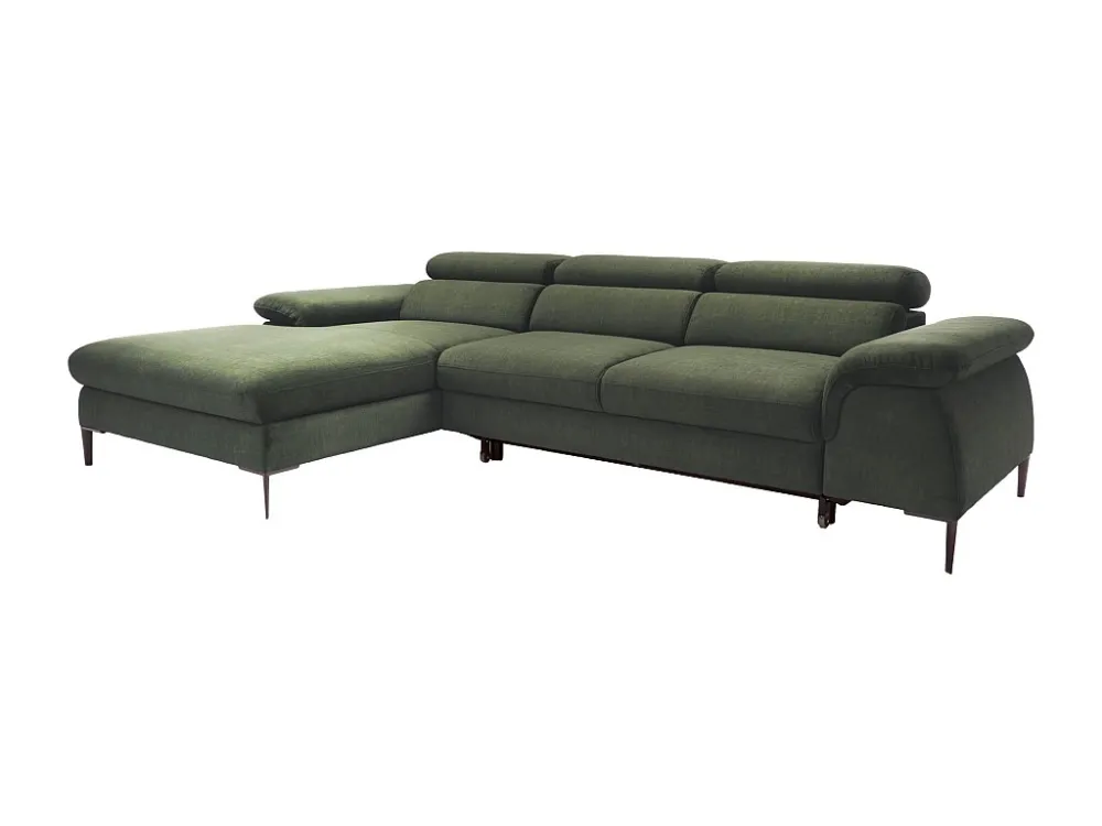 Slaapbank met hoek links groen fluweel design SEPINA van Pascal Morabito