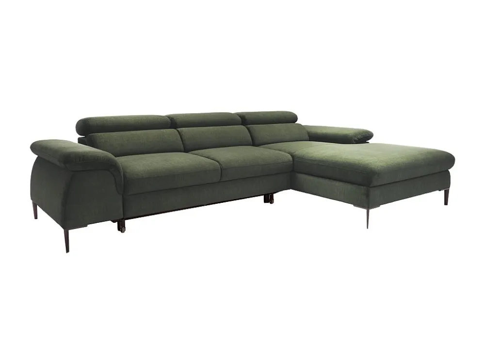 Slaapbank met hoek rechts groen fluweel design SEPINA van Pascal Morabito