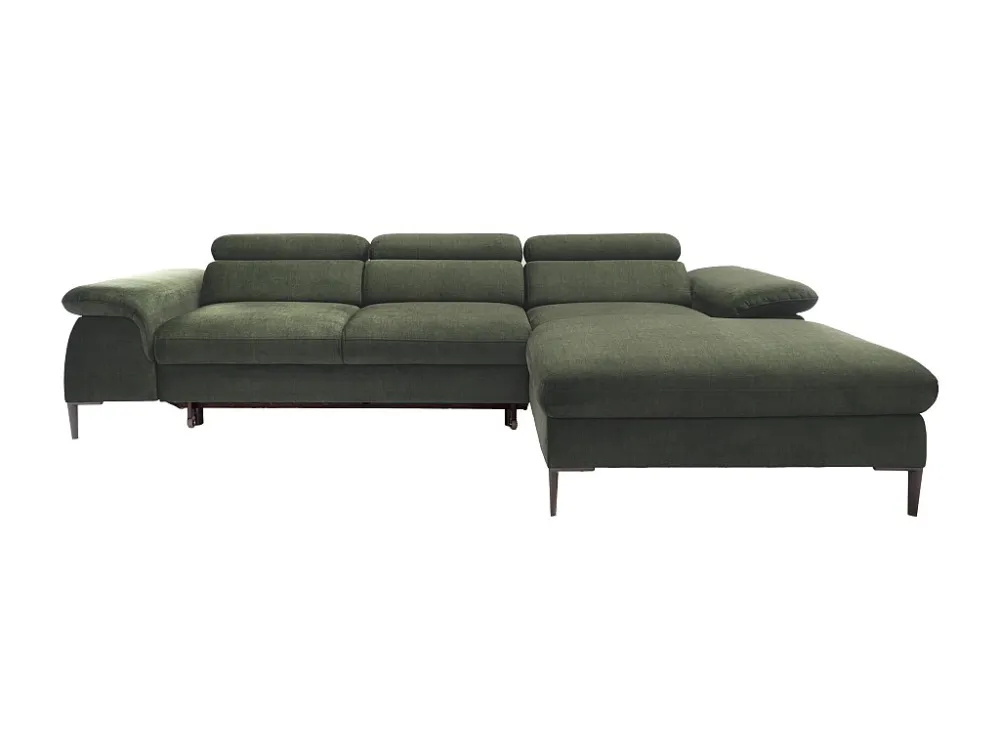 Slaapbank met hoek rechts groen fluweel design SEPINA van Pascal Morabito