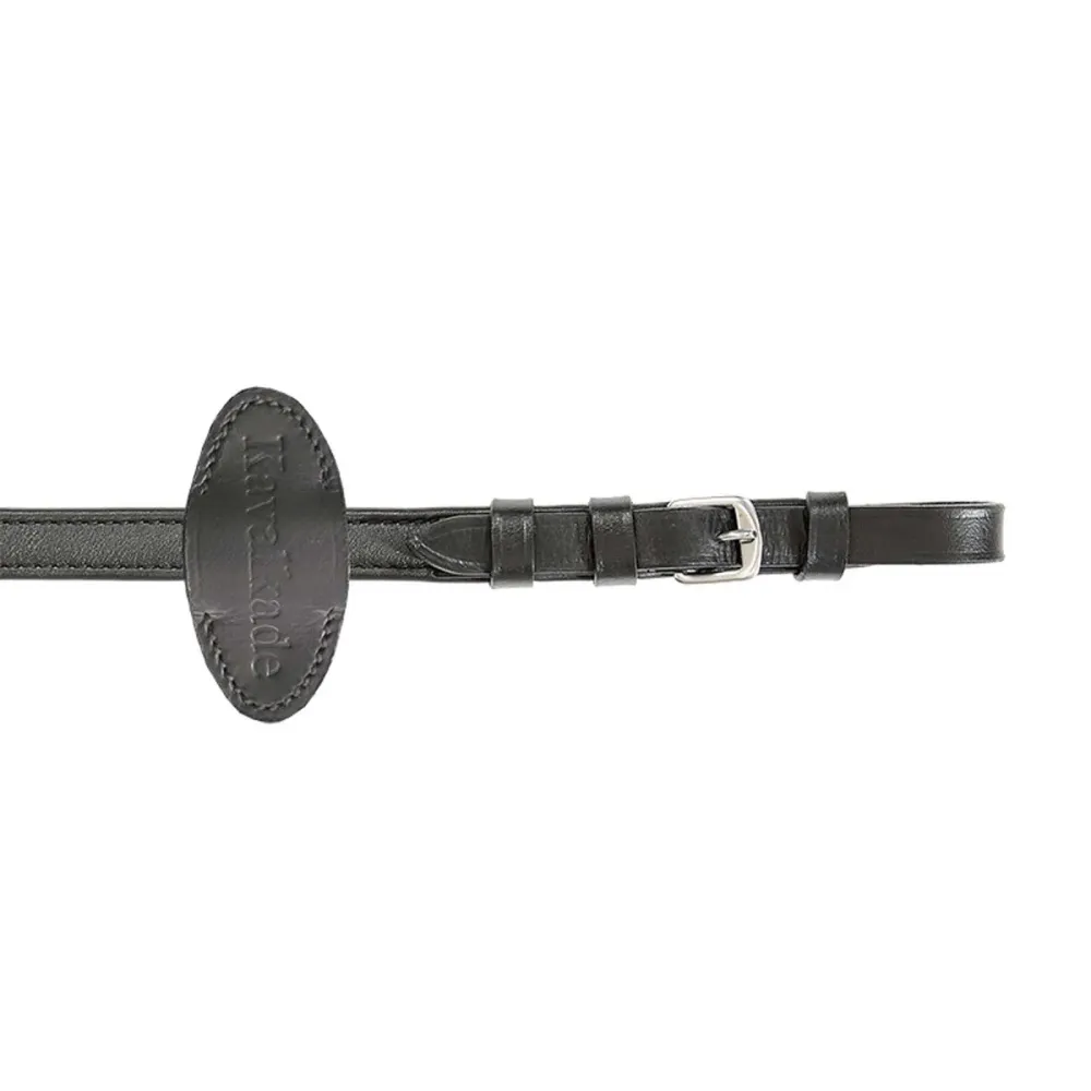 Soft Leather Reins 5 Stops, 16 mm Ebbenhout X-Full