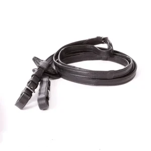 Soft Leren Reins 5 Stops, 16 mm Black F