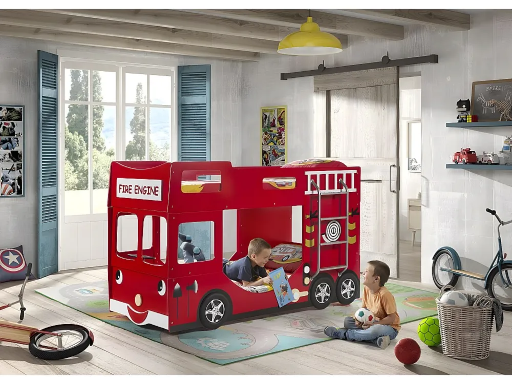 Stapelbed AUTO BB005 90x200 cm Rood