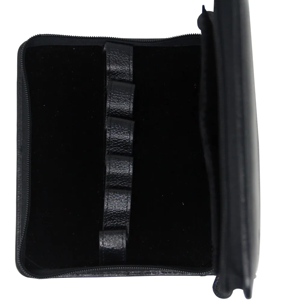 Yak Leather Premium Leather 12 Pen Case - Black