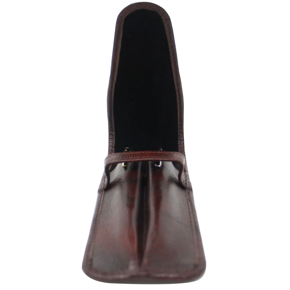 Yak Leather Premium Leer Two Pen Pouch Flap - Brown