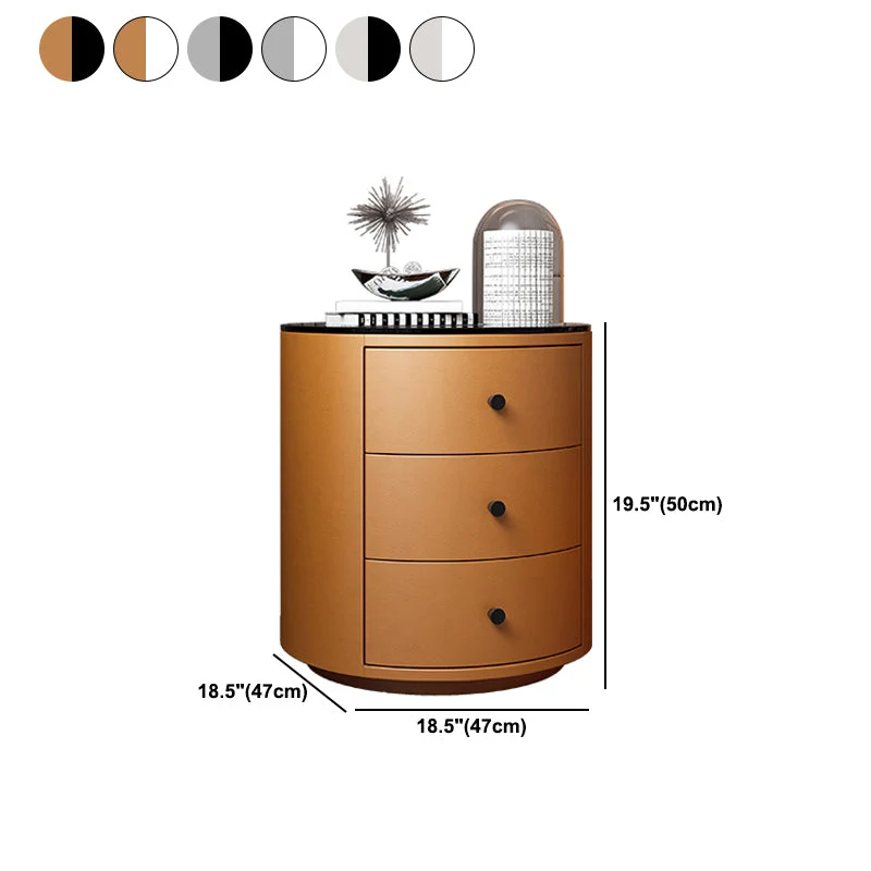 Contemporary Faux Leder Nightstand 2/3 - Drawer Nightstand Off