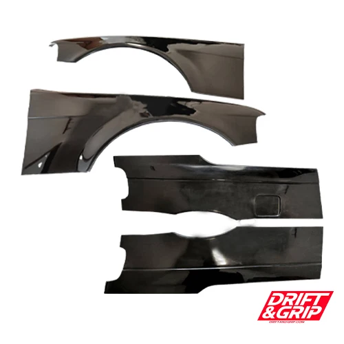 KIT ALETAS DELANTERAS Y TRASERAS BMW E36 OVERZICHTELIJK TIPO FELONY (L+R) FIBRA