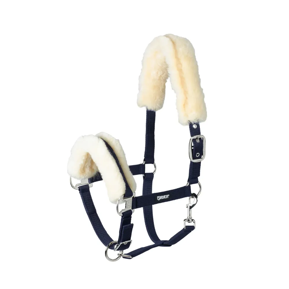 Lambskin Headcollar Pin Buckle Blauw Nights X-Full