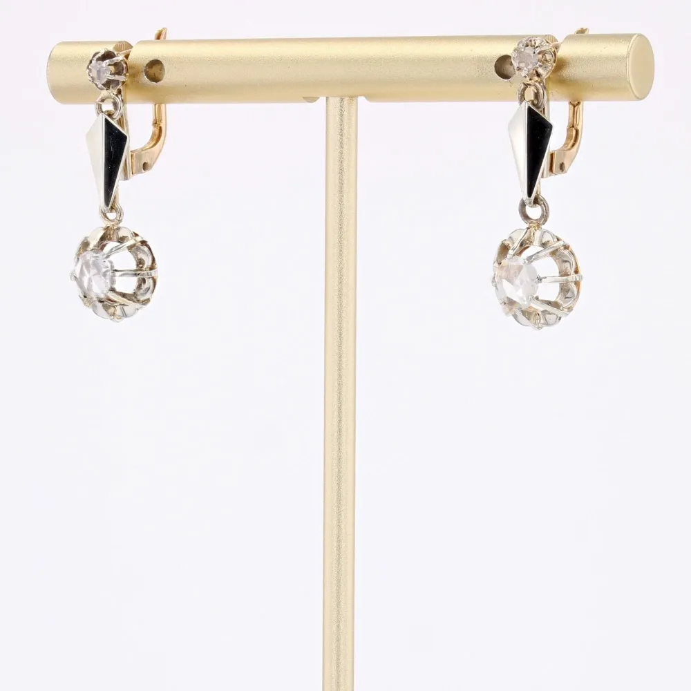 Sleepers earrings antique rose-cut diamonds