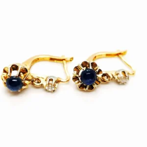 Dormeuses Earrings Citroengeel Gold Sapphire