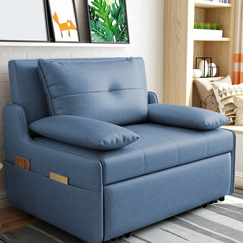 Onderbumper 33" Wide Scandinavian Sleeper Sofa Futon Blauw Storage Sleeper Sofa 35l